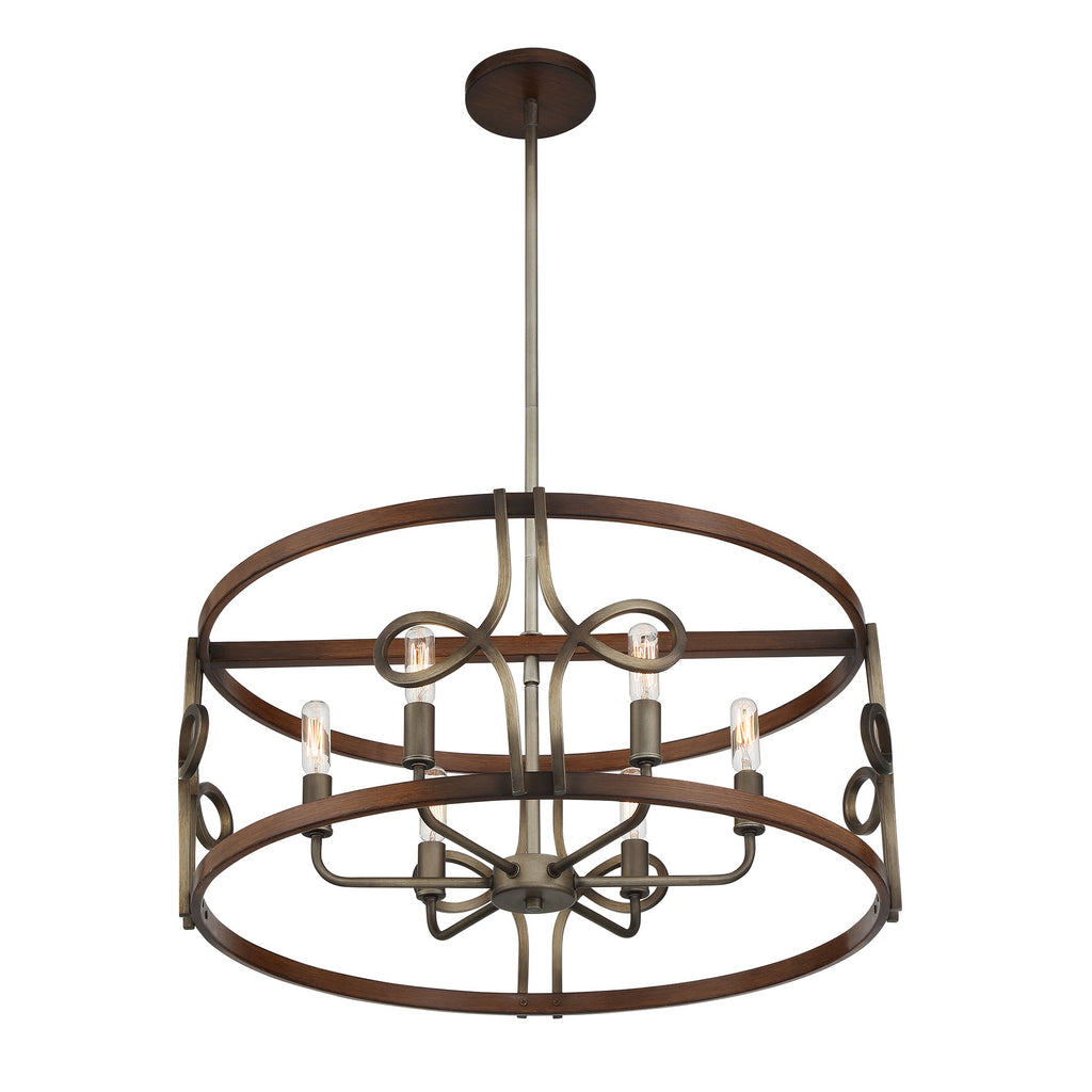 Yorkville 6 Light Pendant, angled front view