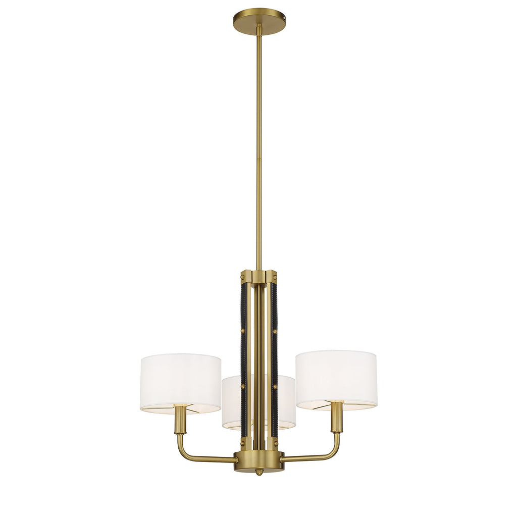 3 Light Chelsea Chandelier, angled front view