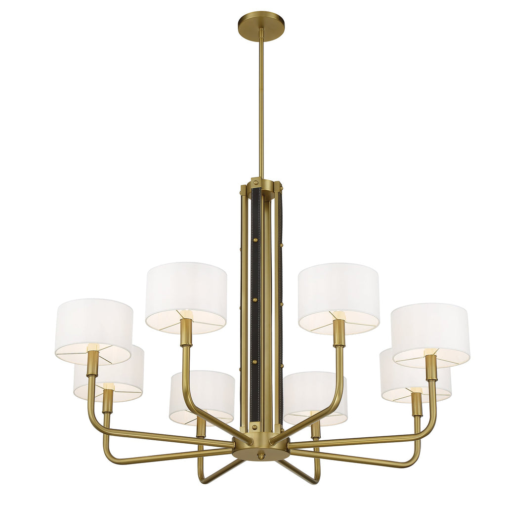 8 Light Chelsea Chandelier, extra angled front view