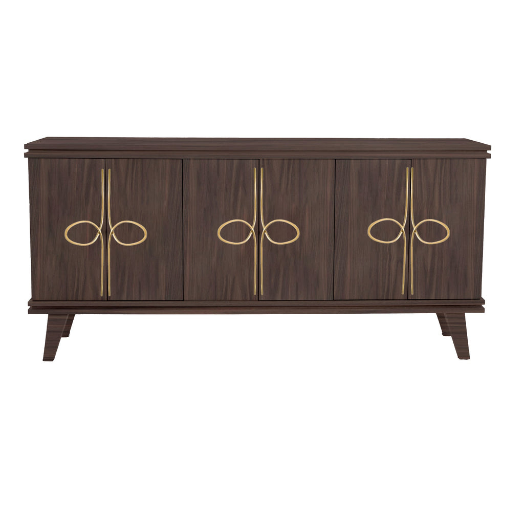 Perfect Walnut Rochelle Credenza with Looped Large, front view