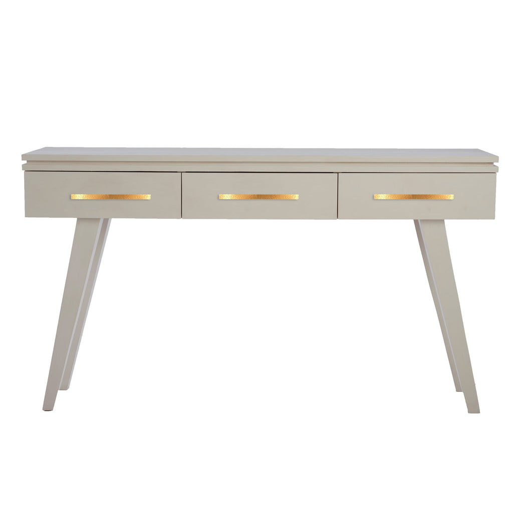 Light Taupe Rochelle Console with Linear Long, front view