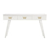 Warm White Rochelle Console with Comb Small, front view