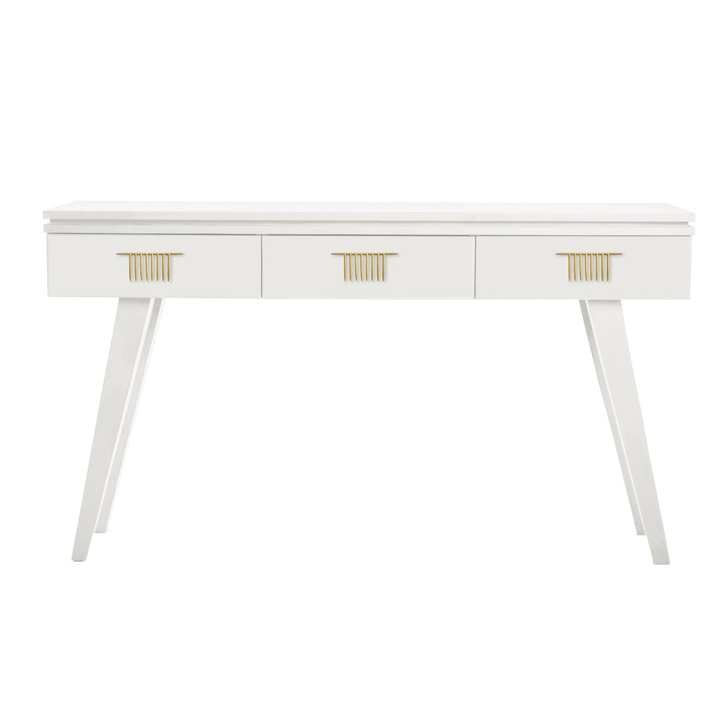 Warm White Rochelle Console with Comb Small, front view