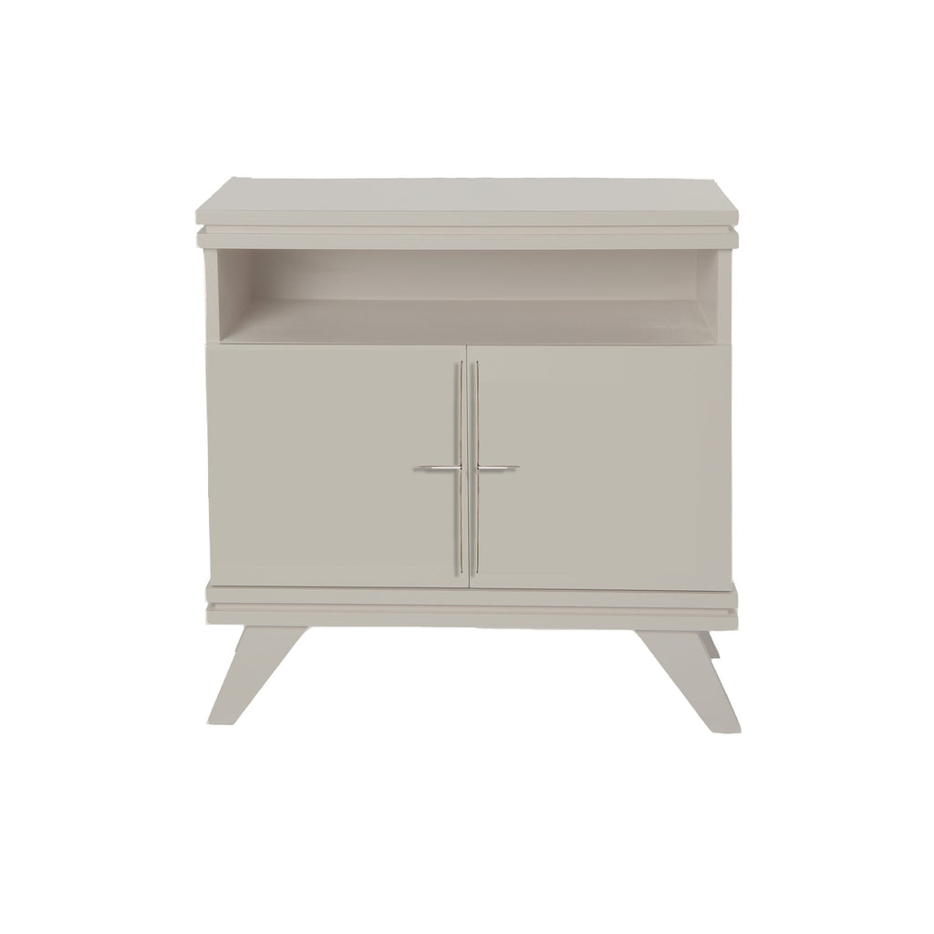 Light Taupe Rochelle Nightstand with Comb Junior, front view