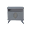 Pebble Gray Rochelle Nightstand with Burst Long, front view