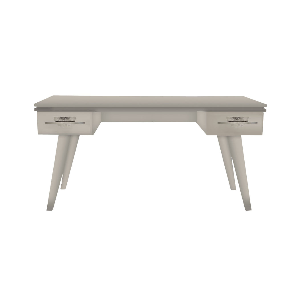Light Taupe Rochelle Writing Desk with Eclipse Long, front view