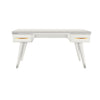 Warm White Rochelle Writing Desk with Linear Long, front view