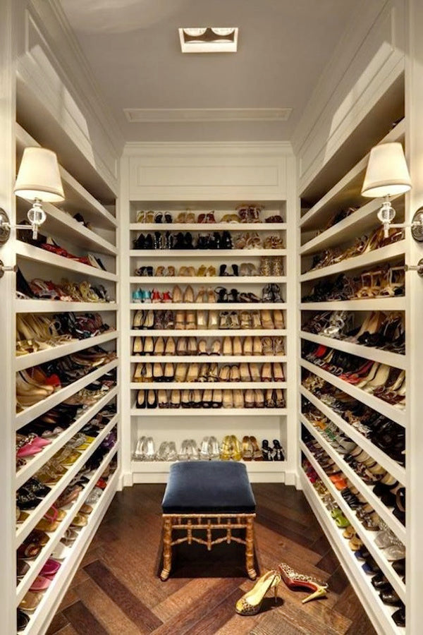 how to organize shoes in large closet