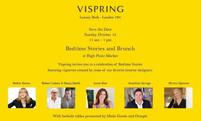 Fab Events: Vispring - Bedtime Stories and Brunch at High Point Market