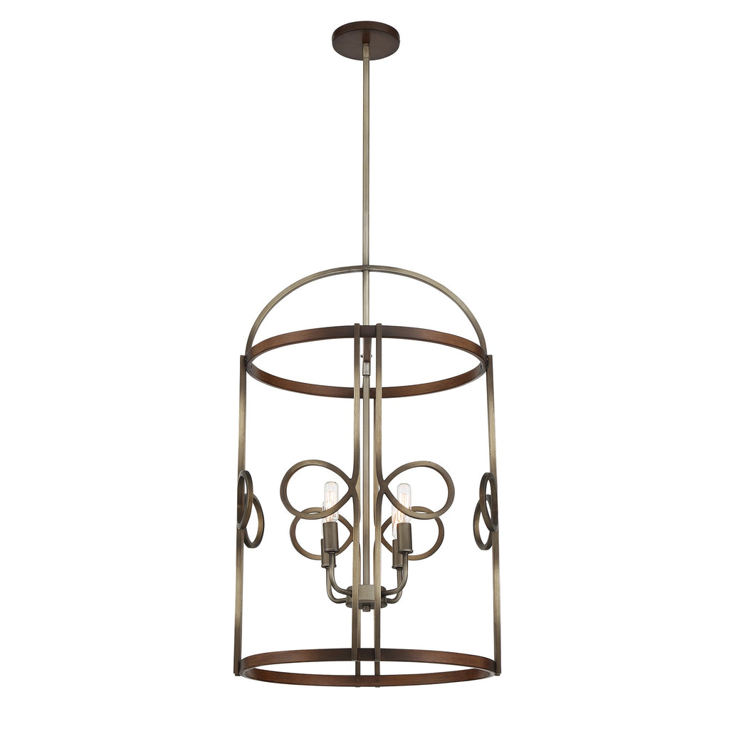 Yorkville 4 Light Pendant, angled front view