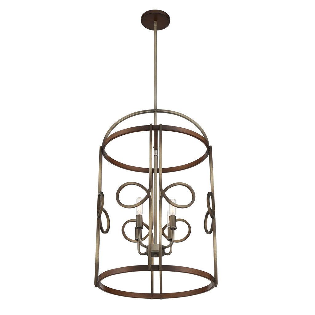 Yorkville 4 Light Pendant, extra angled front view