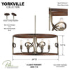 Yorkville 6 Light Pendant, dimensions and specs