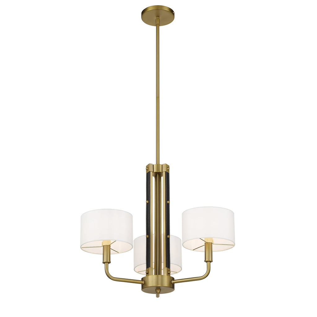 3 Light Chelsea Chandelier, extra angled front view