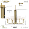 8 Light Chelsea Chandelier, dimensions and specs