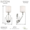 Sutton 1 Light Sconce, dimensions and specs