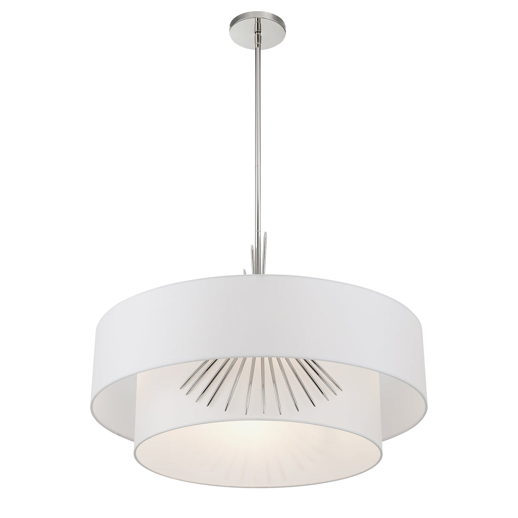 Gramercy 4 Light Pendant, extra angled front view