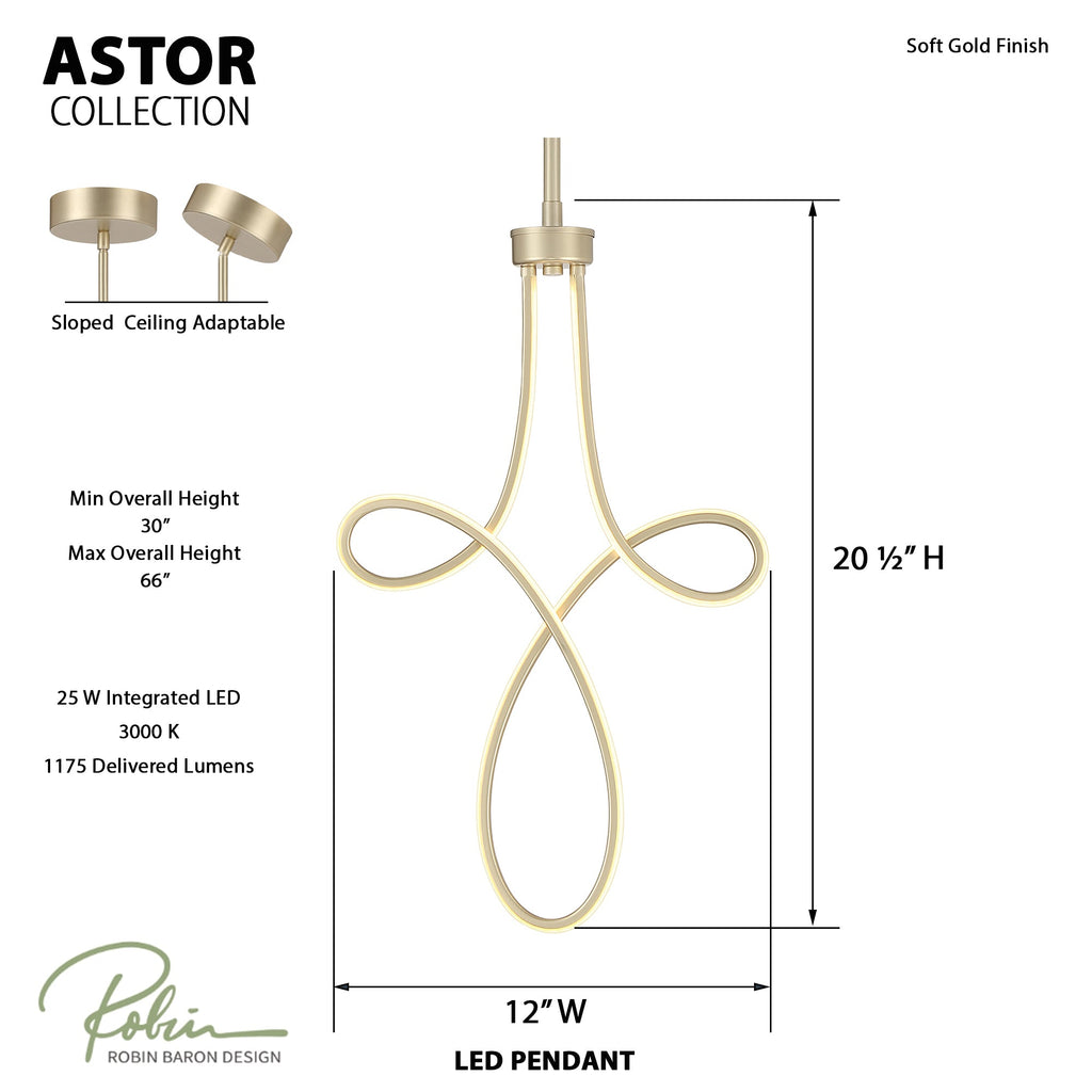 Astor LED Mini Pendant, dimensions and specs