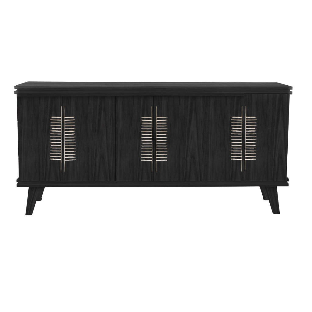 Ebonized Walnut Rochelle Credenza with Comb Large, front view