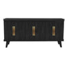 Ebonized Walnut Rochelle Credenza with Linear Long, front view