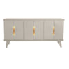 Light Taupe Rochelle Credenza with Linear Long, front view