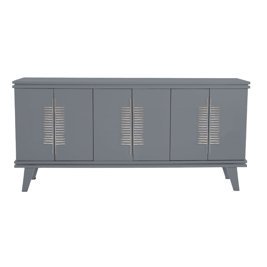Pebble Gray Rochelle Credenza with Comb Large, front view
