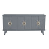 Pebble Gray Rochelle Credenza with Eclipse Long, front view