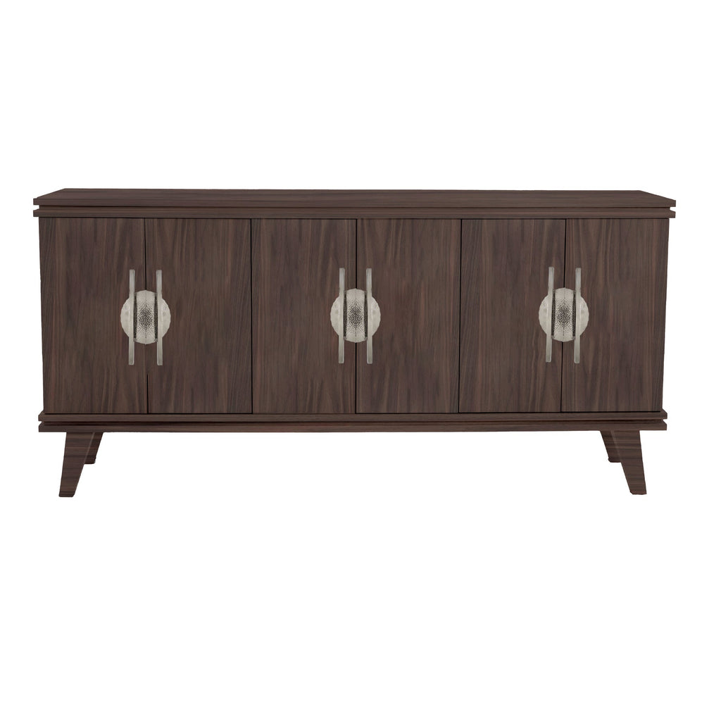 Perfect Walnut Rochelle Credenza with Eclipse Long, front view