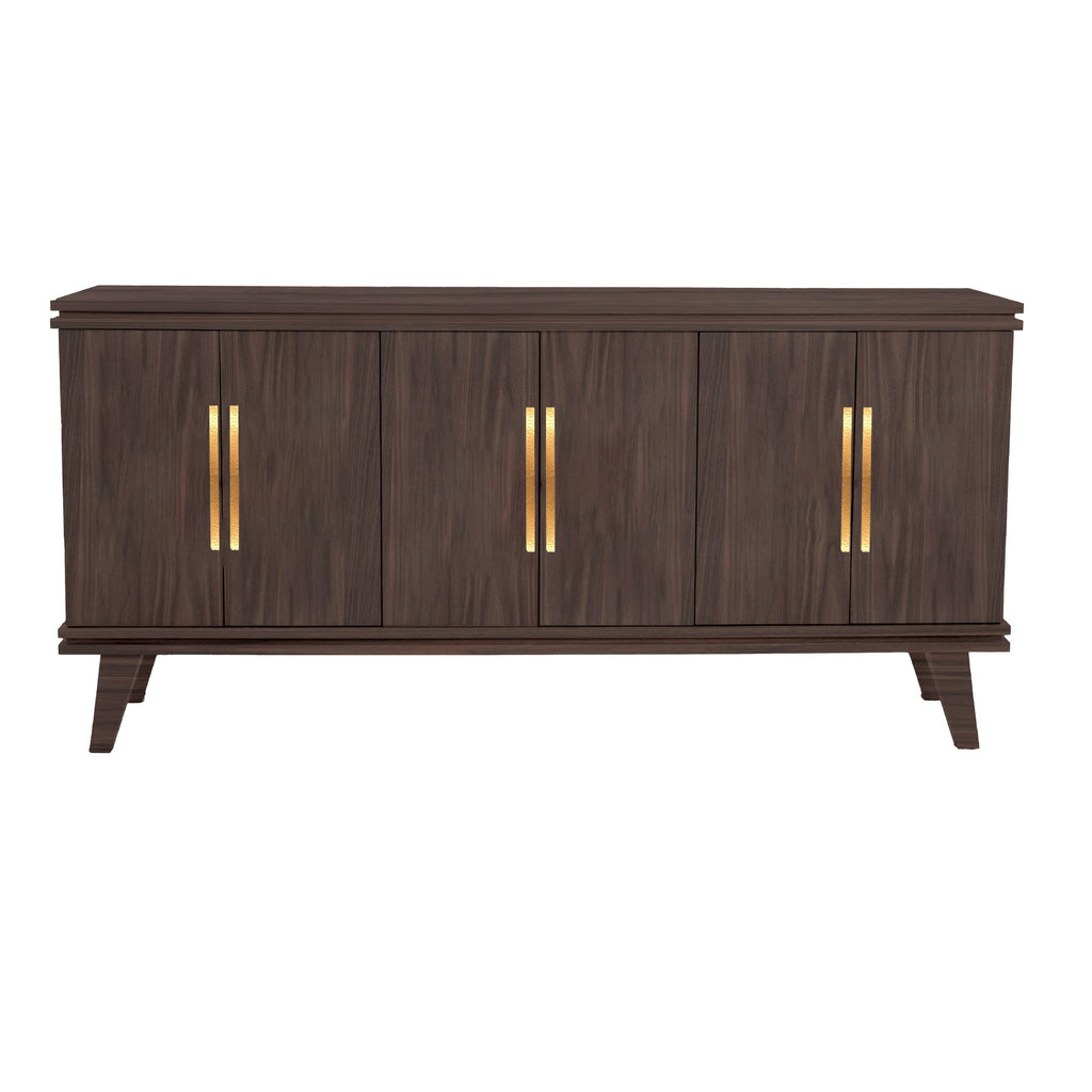 Perfect Walnut Rochelle Credenza with Linear Long, front view