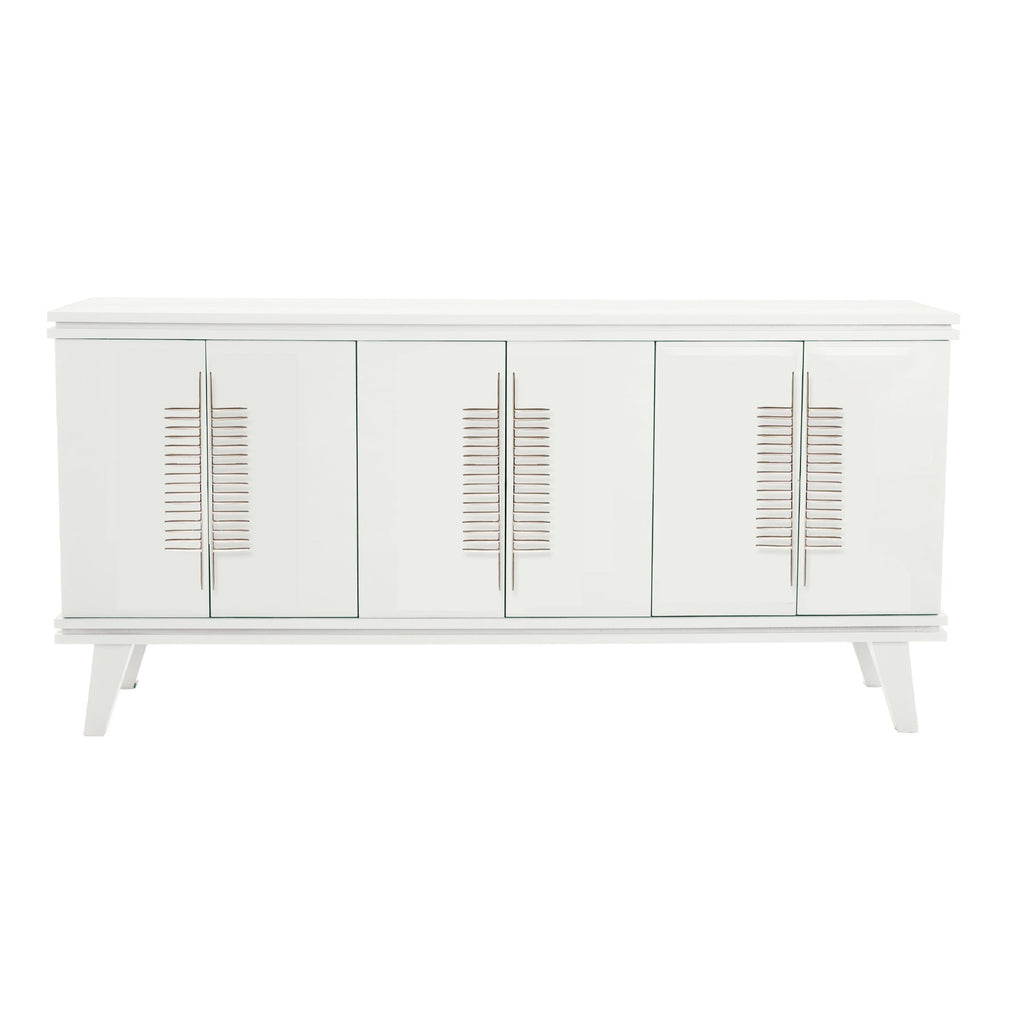 Warm White Rochelle Credenza with Comb Large, front view
