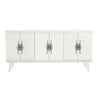 Warm White Rochelle Credenza with Eclipse Long, front view