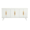 Warm White Rochelle Credenza with Linear Long, front view