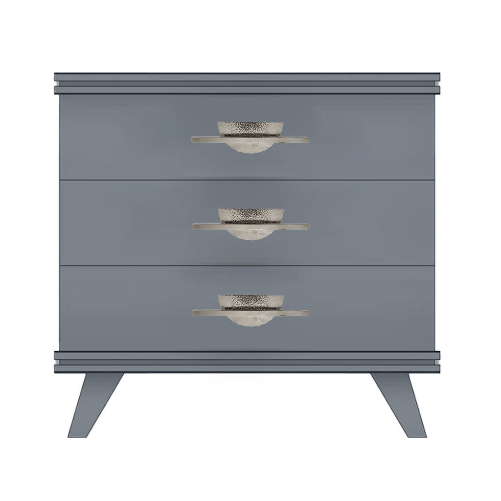 Pebble Gray Rochelle Dresser with Eclipse Long, front view