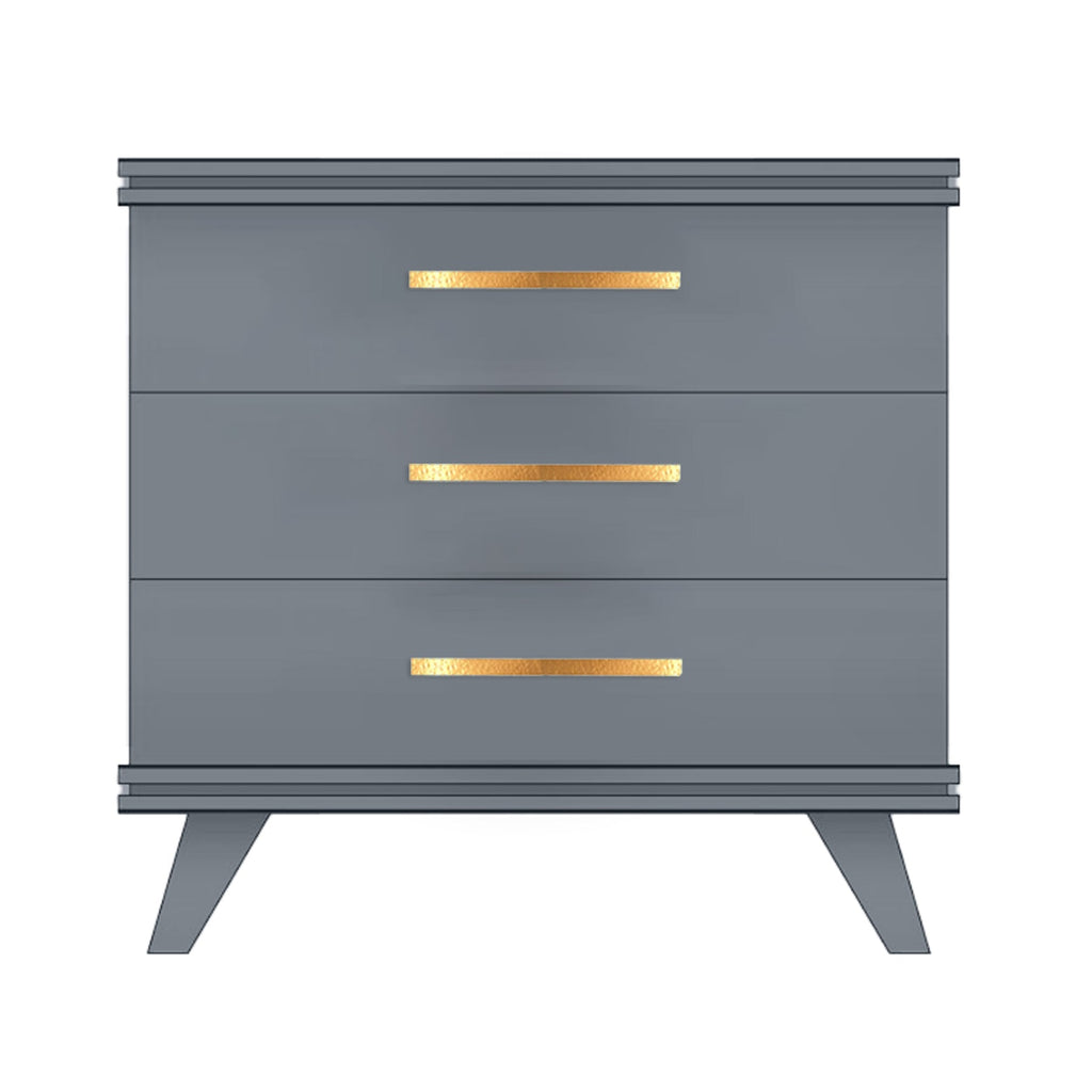 Pebble Gray Rochelle Dresser with Linear Long, front view