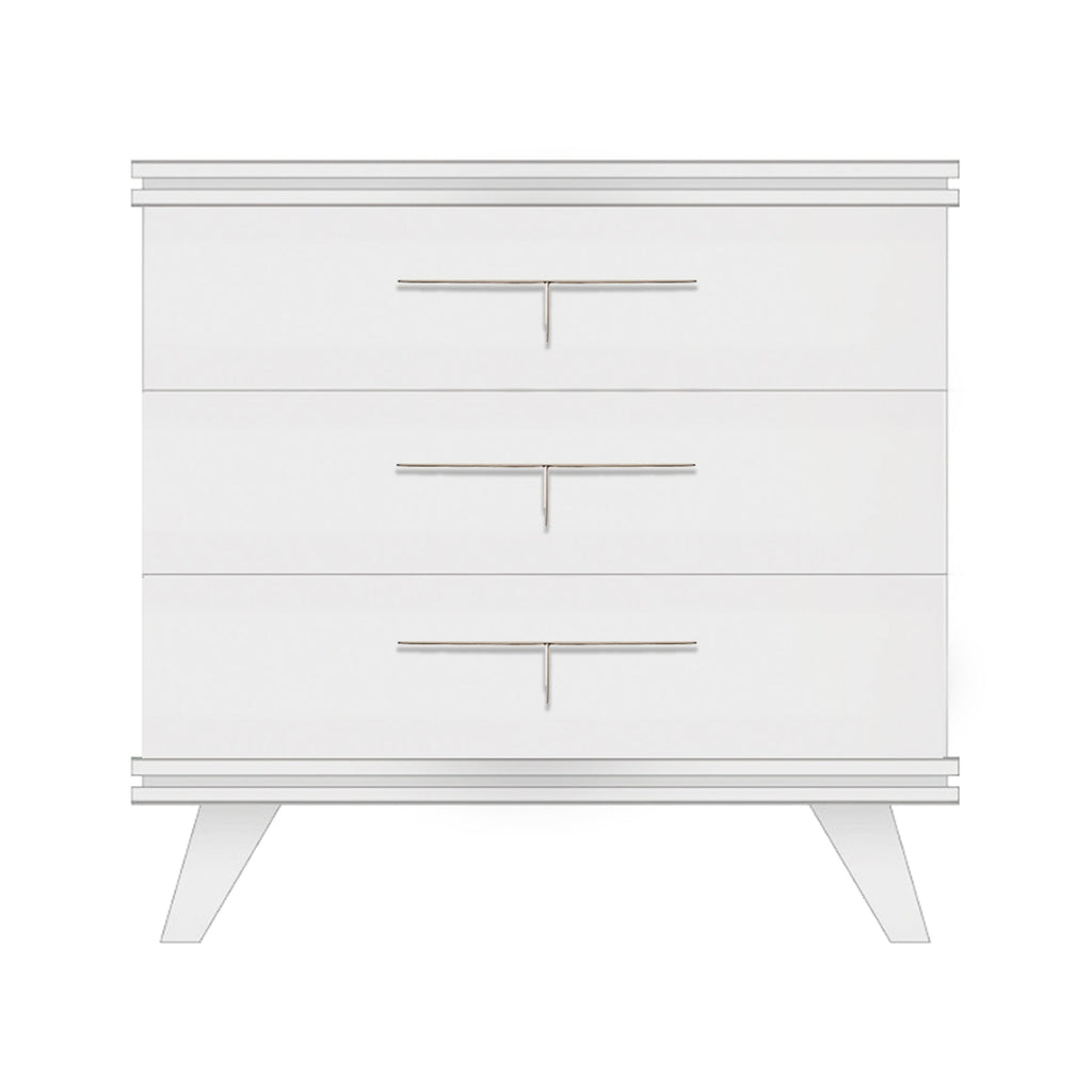 Warm White Rochelle Dresser with Comb Junior, front view