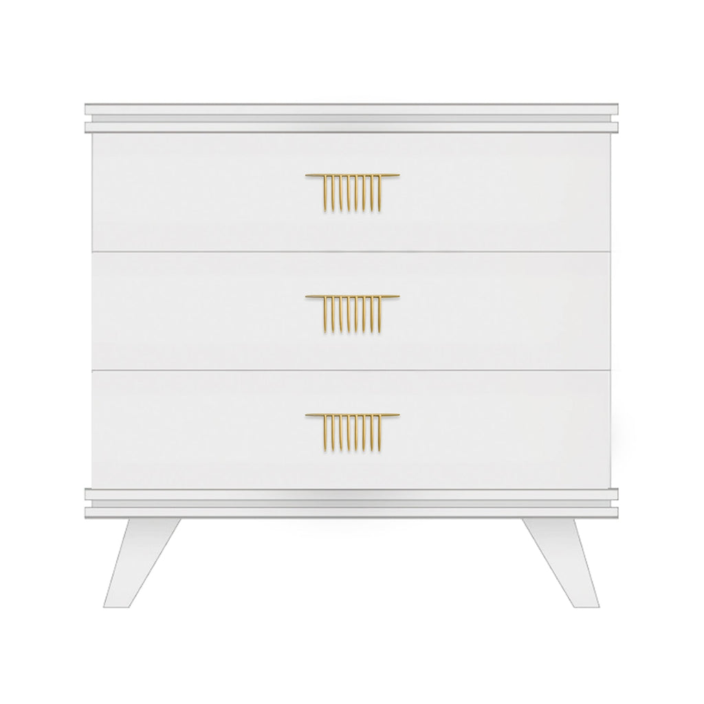 Warm White Rochelle Dresser with Comb Small, front view