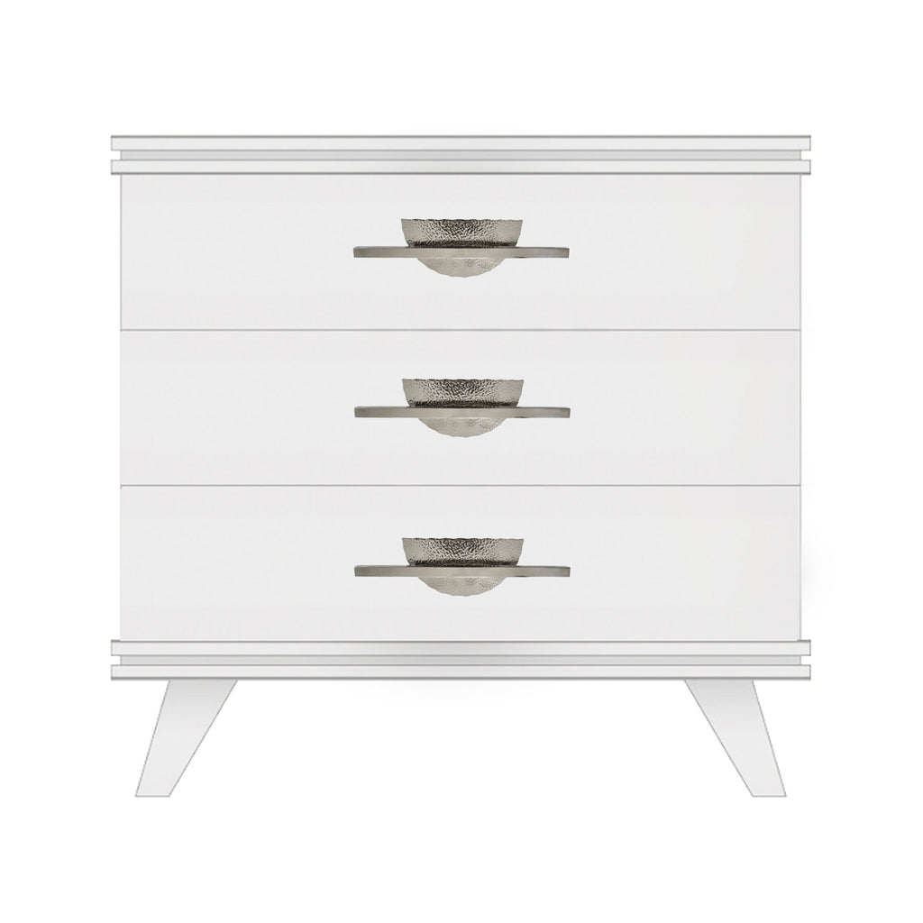 Warm White Rochelle Dresser with Eclipse Long, front view