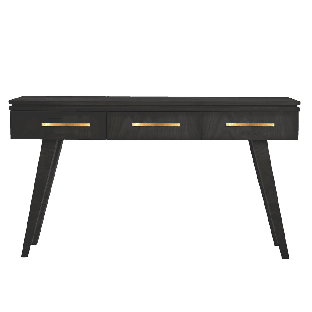 Ebonized Walnut Rochelle Console with Linear Long, front view