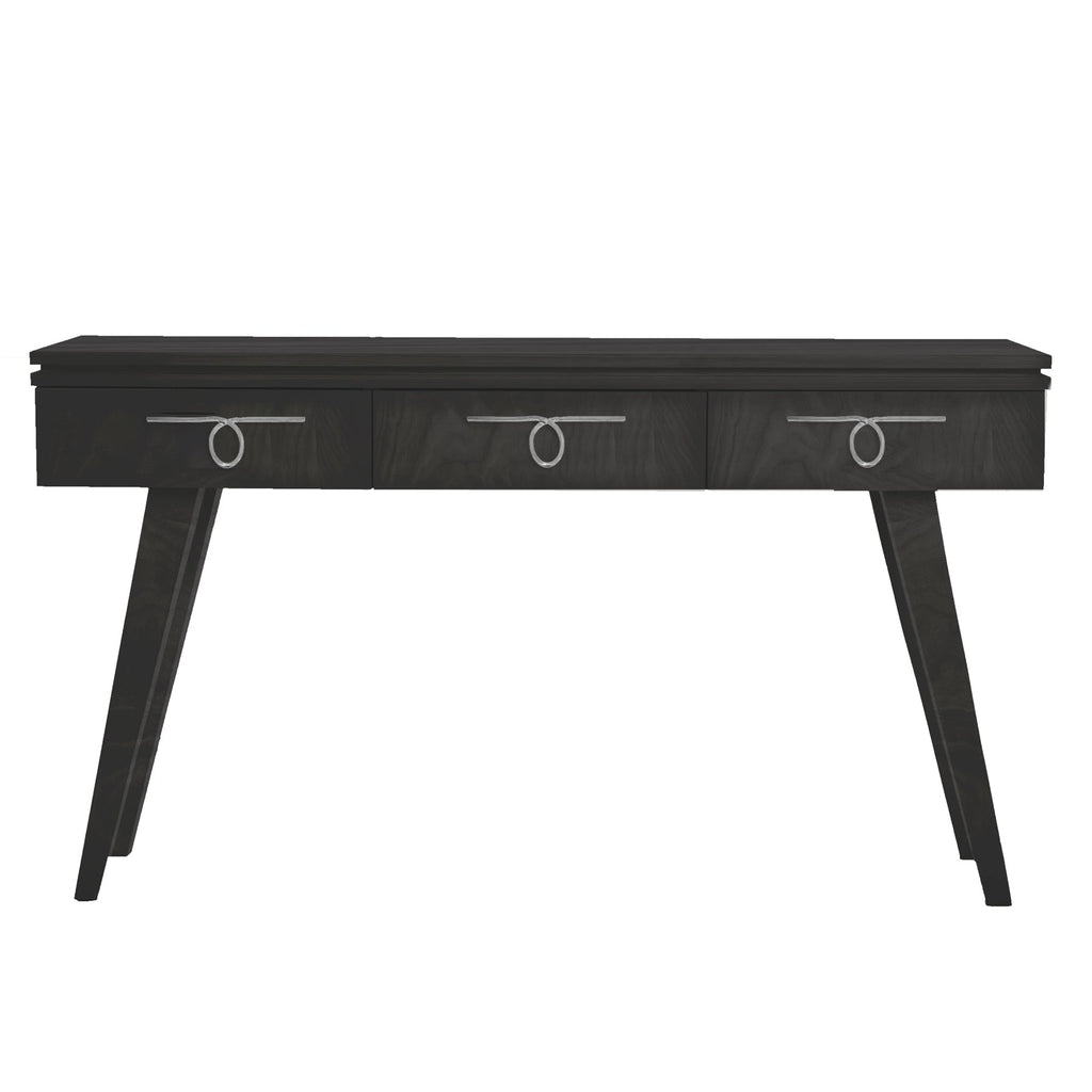 Ebonized Walnut Rochelle Console with Looped Small, front view