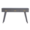 Pebble Gray Rochelle Console with Comb Small, front view