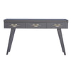 Pebble Gray Rochelle Console with Eclipse Long, front view