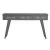 Pebble Gray Rochelle Console with Linear Long, front view