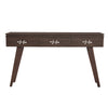 Perfect Walnut Rochelle Console with Polished Nickel Fleur Small, front view