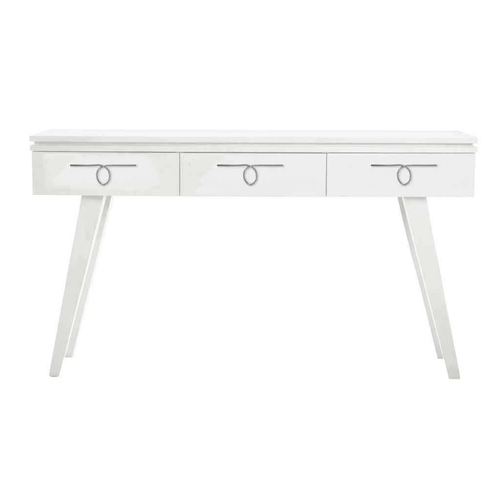 Warm White Rochelle Console with Looped Small, front view