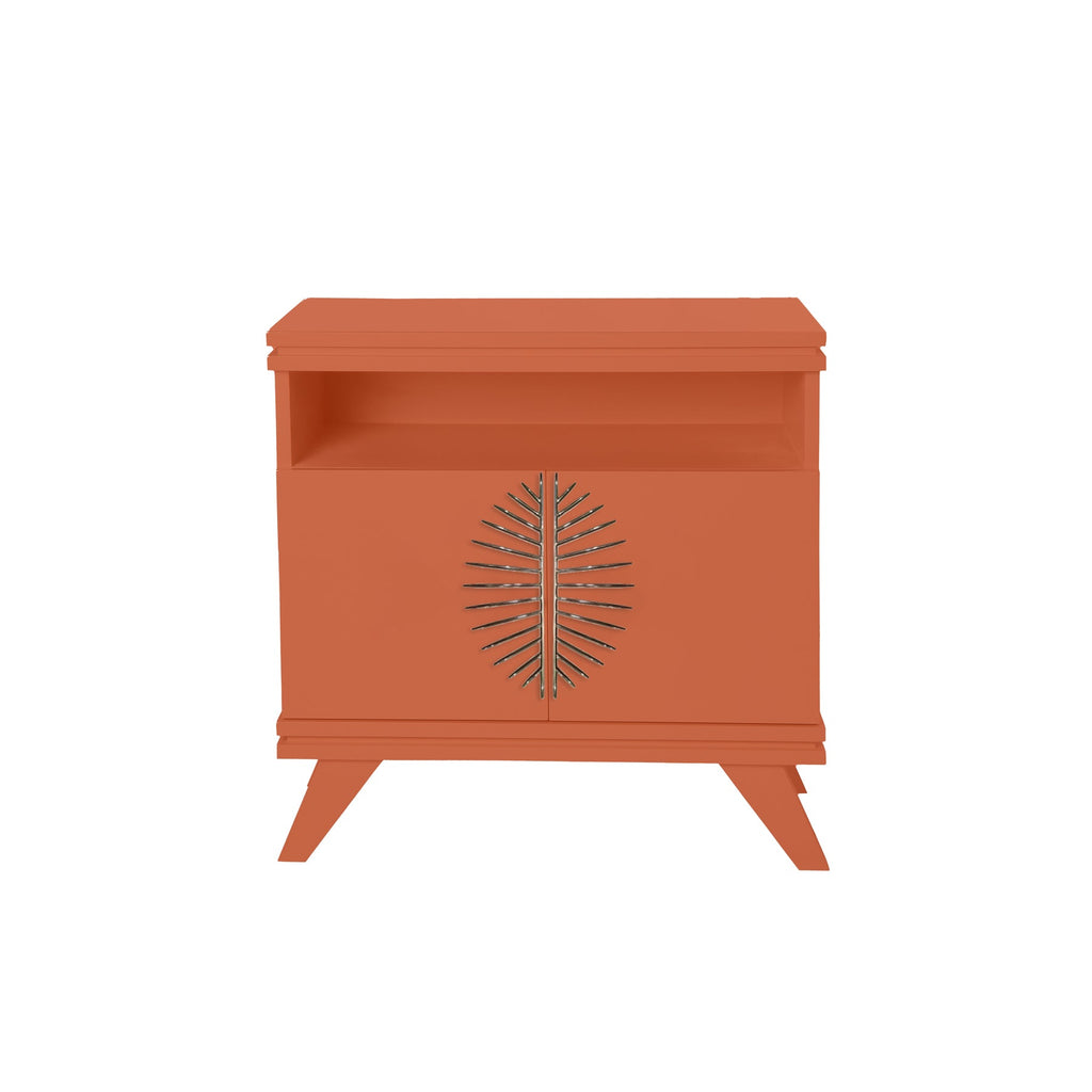 Baroness Orange Rochelle Nightstand with Burst Long, front view