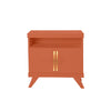 Baroness Orange Rochelle Nightstand with Linear Long, front view
