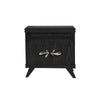 Ebonized Walnut Rochelle Nightstand with Polished Nickel Demi Fleur Large, front view