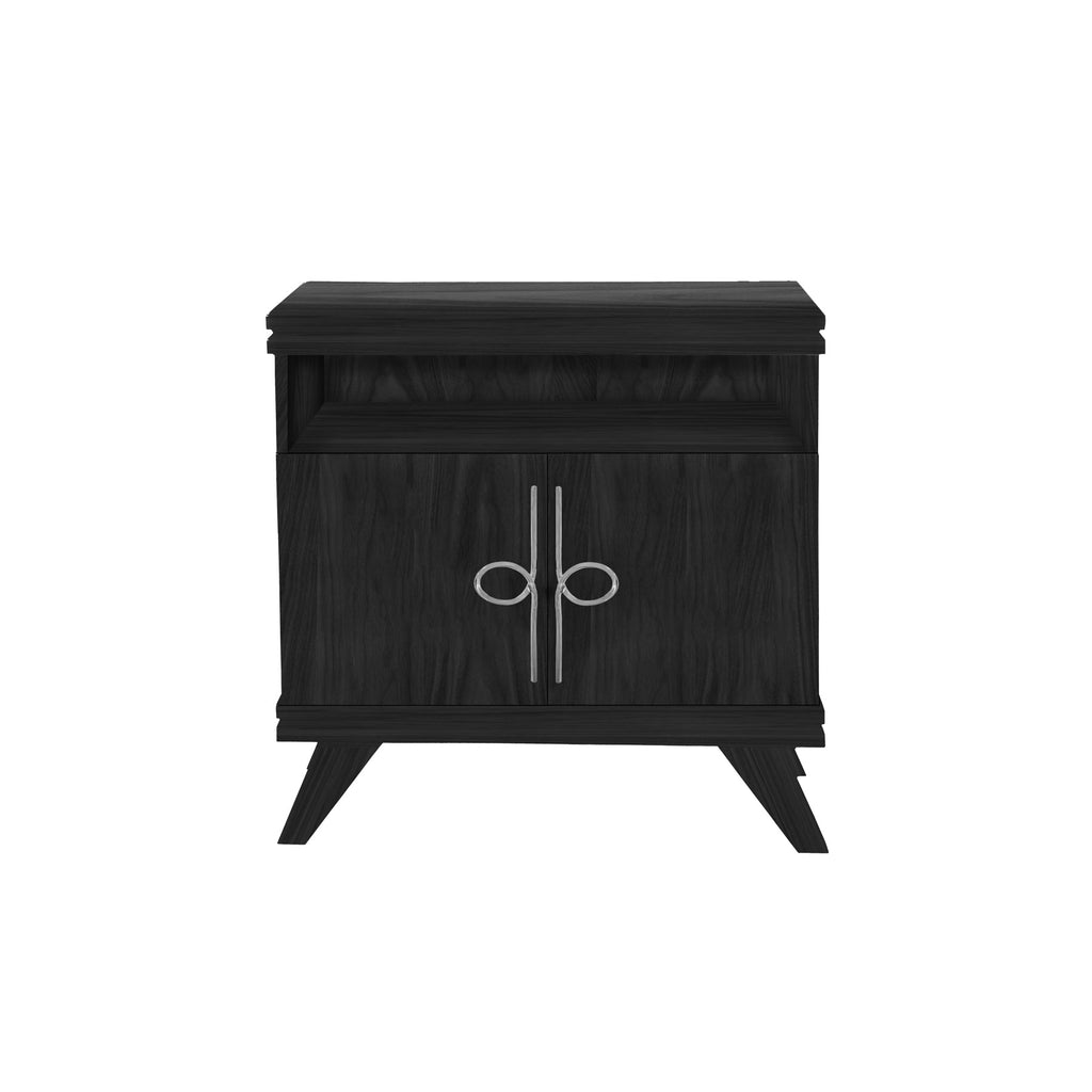 Ebonized Walnut Rochelle Nightstand with Looped Small, front view