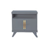 Pebble Gray Rochelle Nightstand with Linear Long, front view