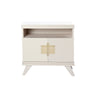 Warm White Rochelle Nightstand with Comb Small, front view