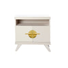 Warm White Rochelle Nightstand with Eclipse, front view